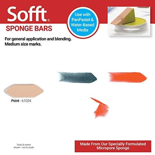 PanPastel Sofft Artist Tools Point Sponge Bars Pack of 3 | Versatile, Reusable, for Painting & Blending thumbnail 3