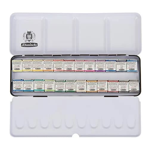 Schmincke HORADAM AQUARELL 24 Half-Pan Watercolors | Premium Artist Quality, Made in Germany, 24 x 1/2 pans thumbnail 1