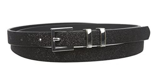 Beltiscool Ladies 5/8" Glitter Dress Skinny Belt, Black | XS - 28" thumbnail 1