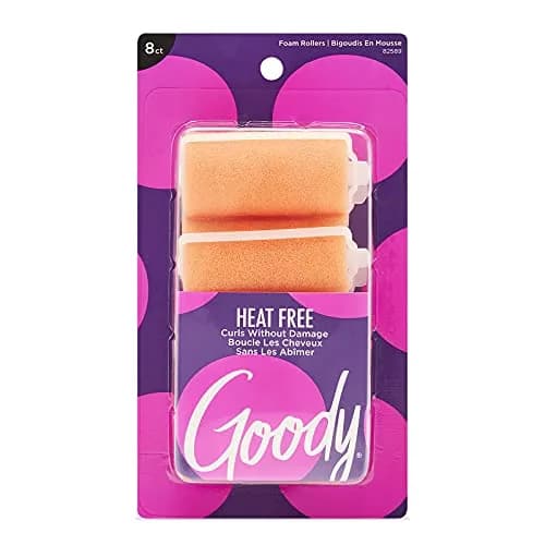 Goody X-Large Foam Hair Rollers (8 Count, Pink) | Heat-Free Curls Overnight thumbnail 1