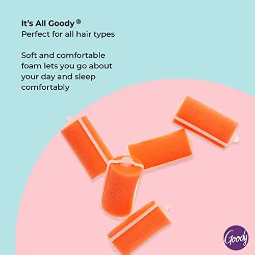 Goody X-Large Foam Hair Rollers (8 Count, Pink) | Heat-Free Curls Overnight thumbnail 3
