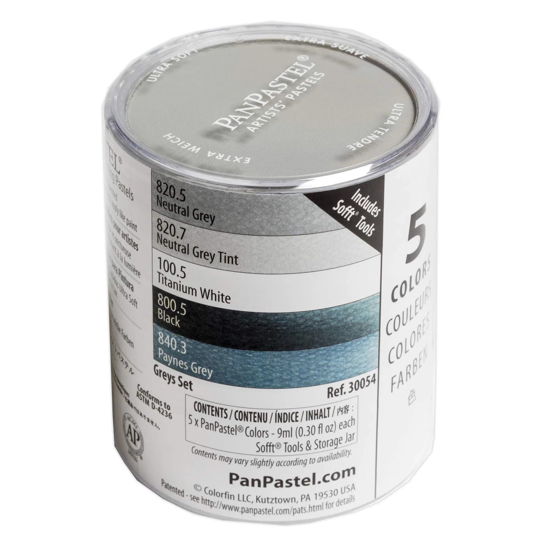 PanPastel Artist Pastels Grays Set 5 Color 9ml (0.3 Fl Oz) | Professional Artist Pastels — Multicolor