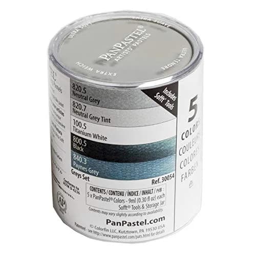 PanPastel Artist Pastels Grays Set 5 Color 9ml (0.3 Fl Oz) | Professional Artist Pastels thumbnail 1