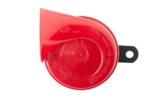 Hella Red Trumpet High-Tone Horn 12V 500Hz with Bracket | 0.28 kg (0.59 lb) - Universal Fit thumbnail 1