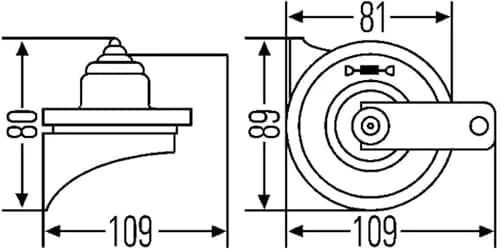 Hella Red Trumpet High-Tone Horn 12V 500Hz with Bracket | 0.28 kg (0.59 lb) - Universal Fit thumbnail 3