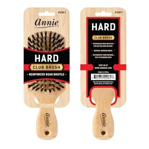 Annie Natural Boar Bristle Hard Club Brush | Reinforced Detangling Hairbrush for Wavy, Straight, Long & Short Hair | 7 Inch (Pack of 1) thumbnail 2