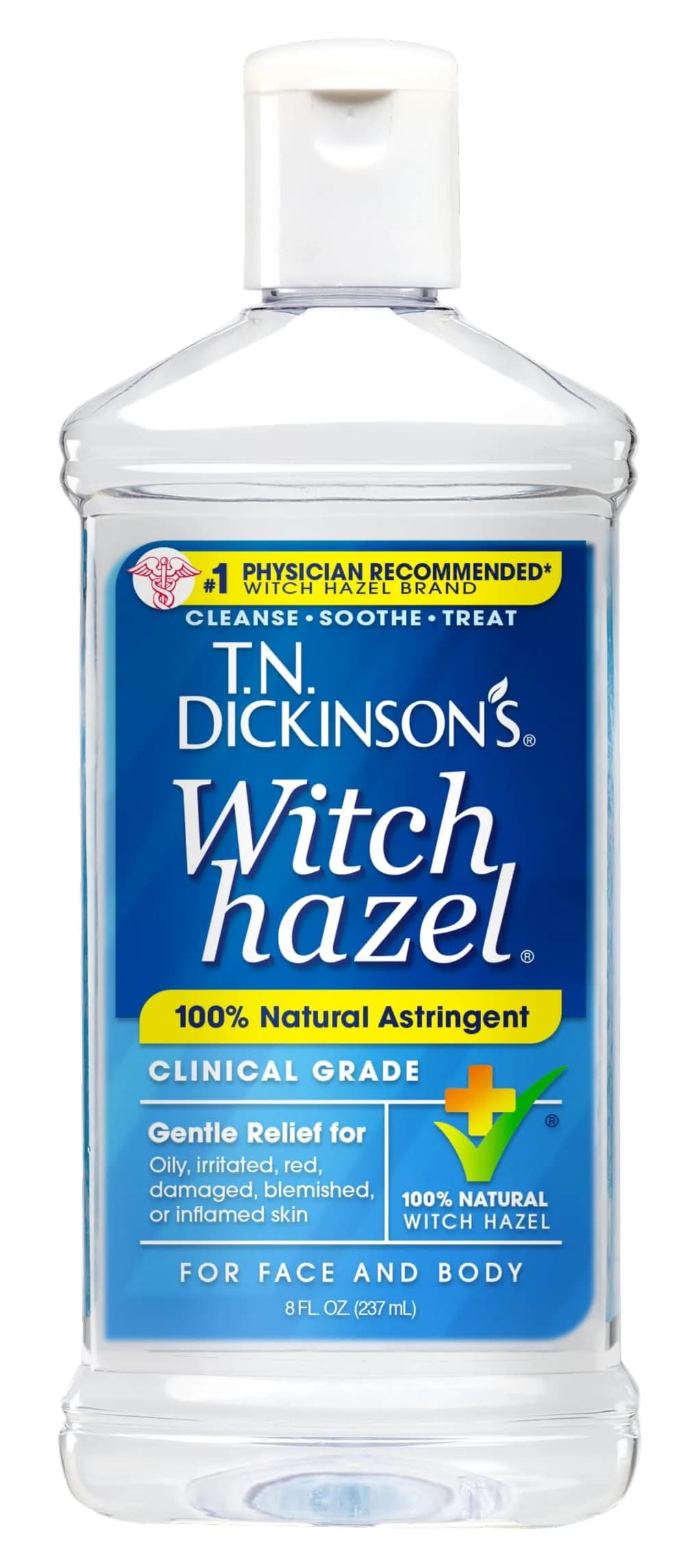 T.N. Dickinson's Witch Hazel Astringent 237ml (8 Fl Oz) | Natural Cleansing & Soothing for Face & Body - main product image