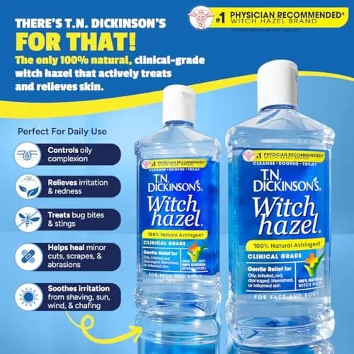 T.N. Dickinson's Witch Hazel Astringent 237ml (8 Fl Oz) | Natural Cleansing & Soothing for Face & Body thumbnail 2