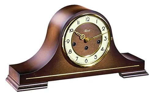 Hermle Tambour Mechanical Mantle Clock in Walnut and Westminster Chime 21092-030340 | Classic German Craftsmanship thumbnail 1