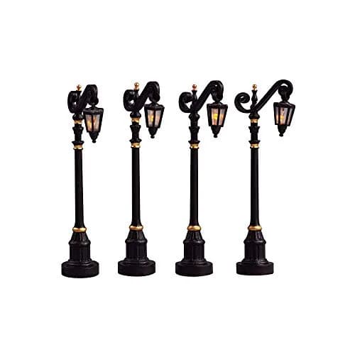 Lemax Colonial Street Lamp Set of 4 Battery Operated | Vintage Christmas Decor (approximately 10cm) thumbnail 3