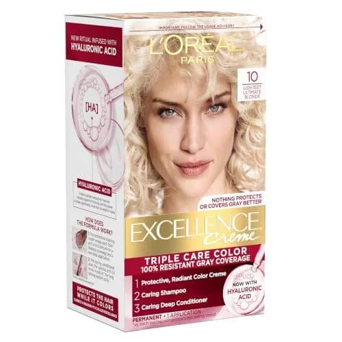 L'Oreal Paris Excellence Crème Permanent Hair Dye 10 Lightest Ultimate Blonde | Triple Care Color with Hyaluronic Acid thumbnail 1