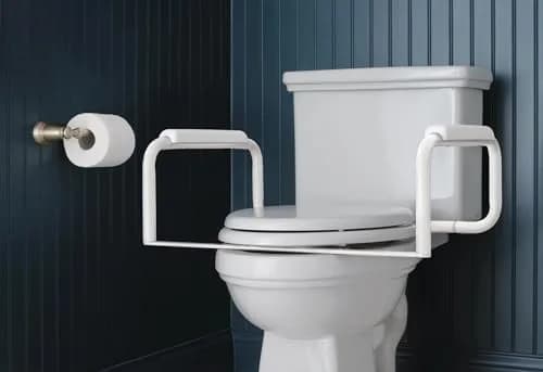 Moen Glacier White Home Care Bathroom Safety Toilet Grab Bar, Toilet Rails for Seniors, DN7015 | ADA-Compliant Support for Seniors thumbnail 2