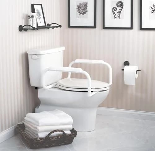 Moen Glacier White Home Care Bathroom Safety Toilet Grab Bar, Toilet Rails for Seniors, DN7015 | ADA-Compliant Support for Seniors thumbnail 3