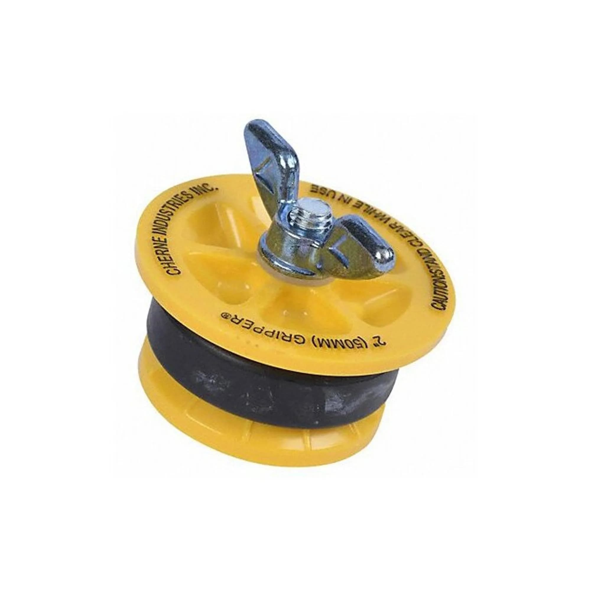 Oatey End of Pipe Gripper Mechanical Plug 2" | Seals Inside Pipe for Plumbing Tests — Yellow