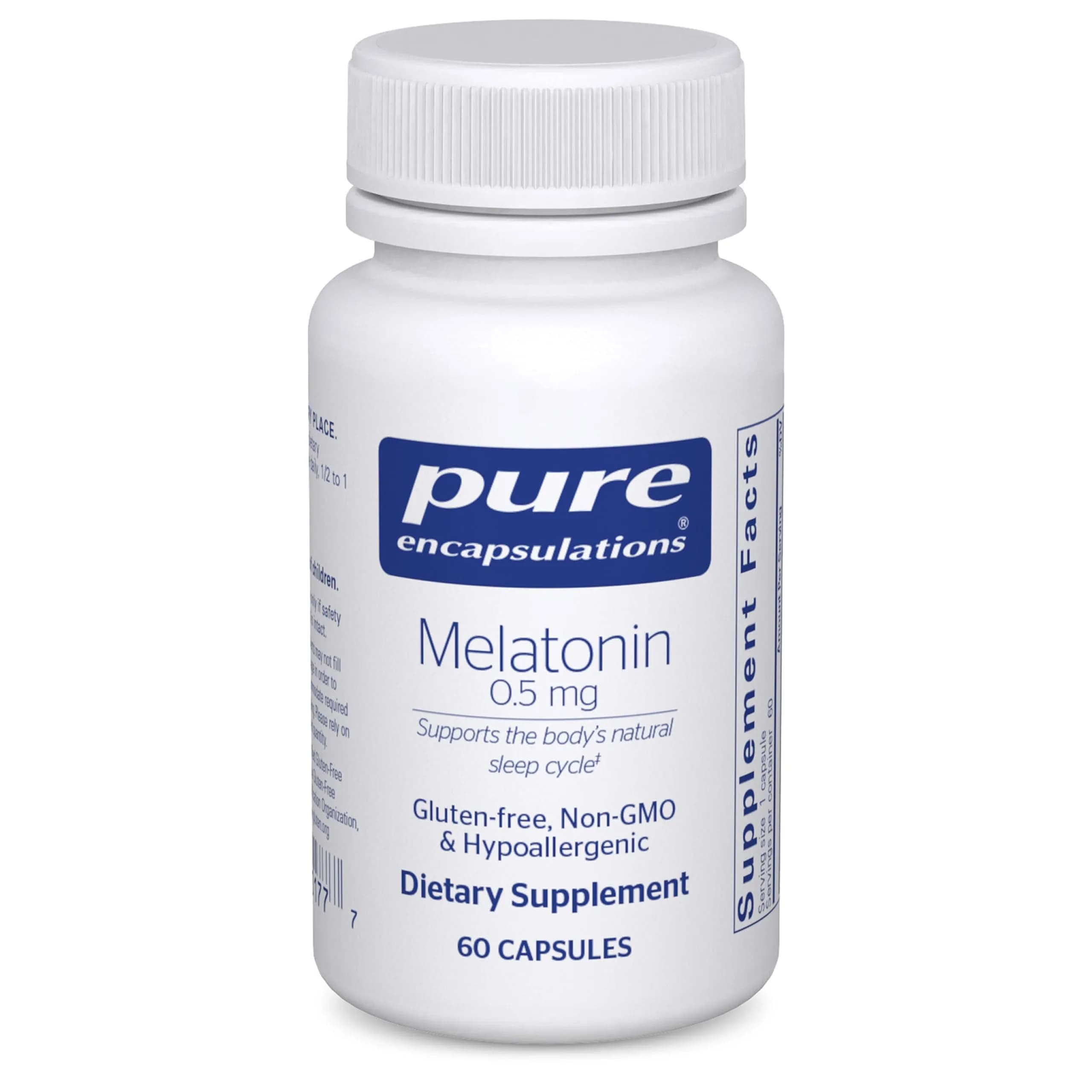 Pure Encapsulations Melatonin 0.5 mg | Supports Sleep & Circadian Rhythm, 60 Capsules — Capsule