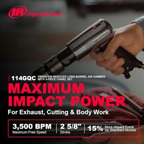 Ingersoll Rand 114GCQ EDGE Series 2 5/8" Stroke Air Hammer Kit | Heavy-Duty Pneumatic Tool for Professionals & DIY thumbnail 2
