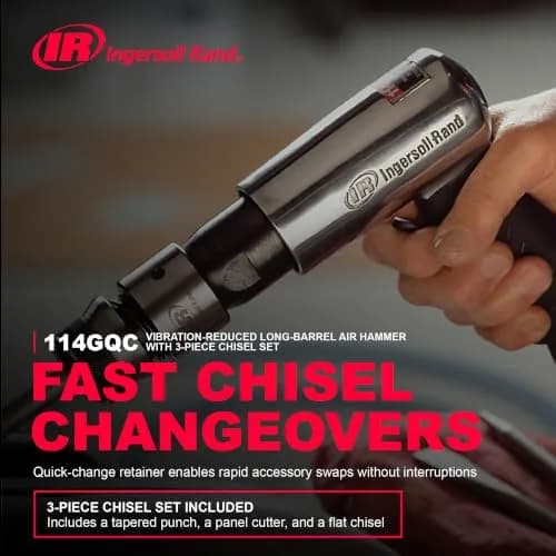 Ingersoll Rand 114GCQ EDGE Series 2 5/8" Stroke Air Hammer Kit | Heavy-Duty Pneumatic Tool for Professionals & DIY thumbnail 4