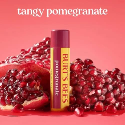 Burt's Bees Pomegranate Tint-Free Lip Balm 2-Count | Natural Conditioning Lip Treatment thumbnail 2