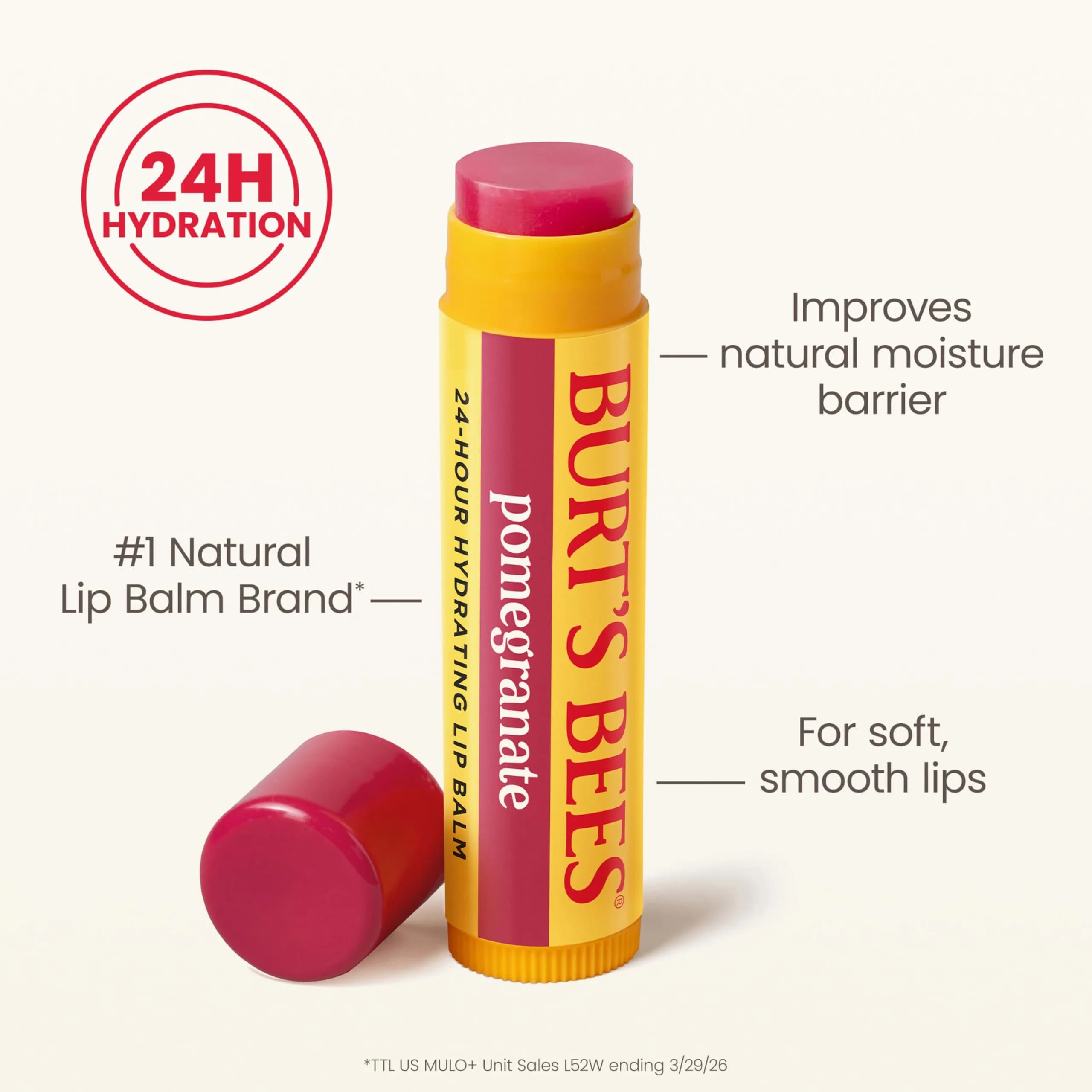 Burt's Bees Pomegranate Tint-Free Lip Balm 2-Count | Natural Conditioning Lip Treatment - view 4