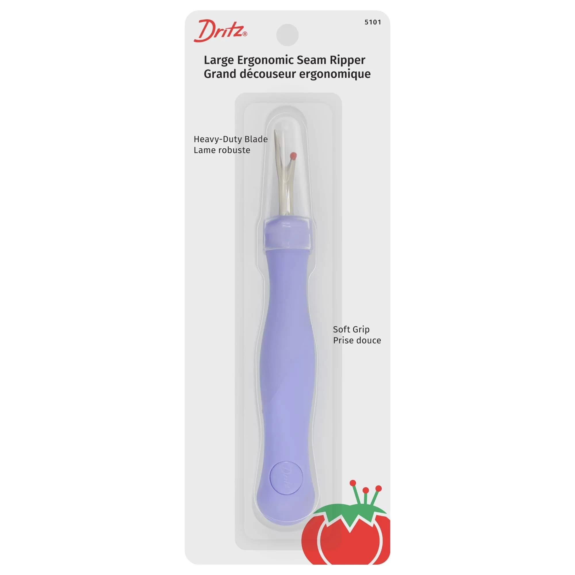 Dritz Ergonomic Large Seam Ripper Purple | For Fabric Repair & Alterations
