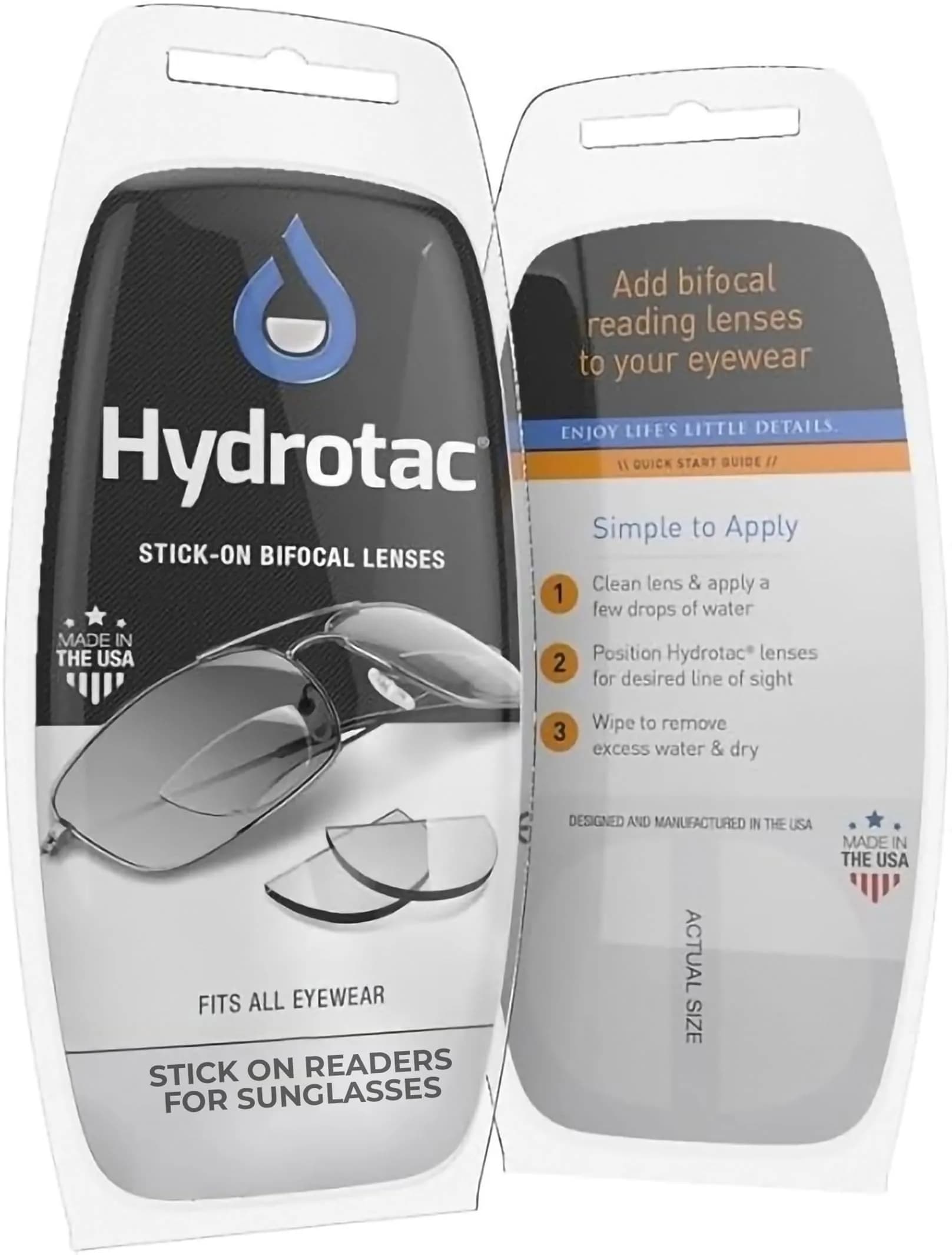 OPTX 20/20 HydroTac Stick-On Bifocals +1.50 Diopters | Removable & Reusable Bifocal Lenses for Glasses - main product image
