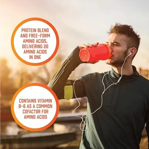 NOW Amino Complete™ Protein Blend with 20 Aminos & B-6 | Supports Muscle & Heart Health thumbnail 7