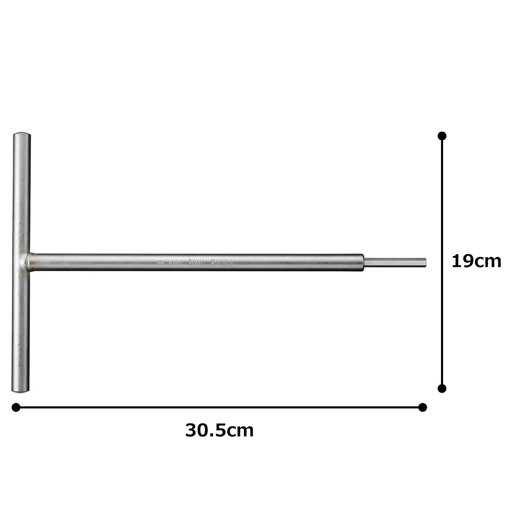 TONE T-type Hex Wrench THW-06 6mm | 250mm (9.84 in) Long Reach for Deep Areas - view 3