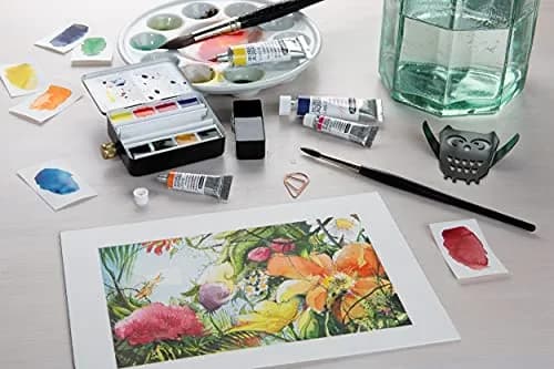 Schmincke Horadam Aquarell Half-Pan Paint Set with Water Container, 8 Colors | Premium Artist Watercolors for Art & Craft thumbnail 5