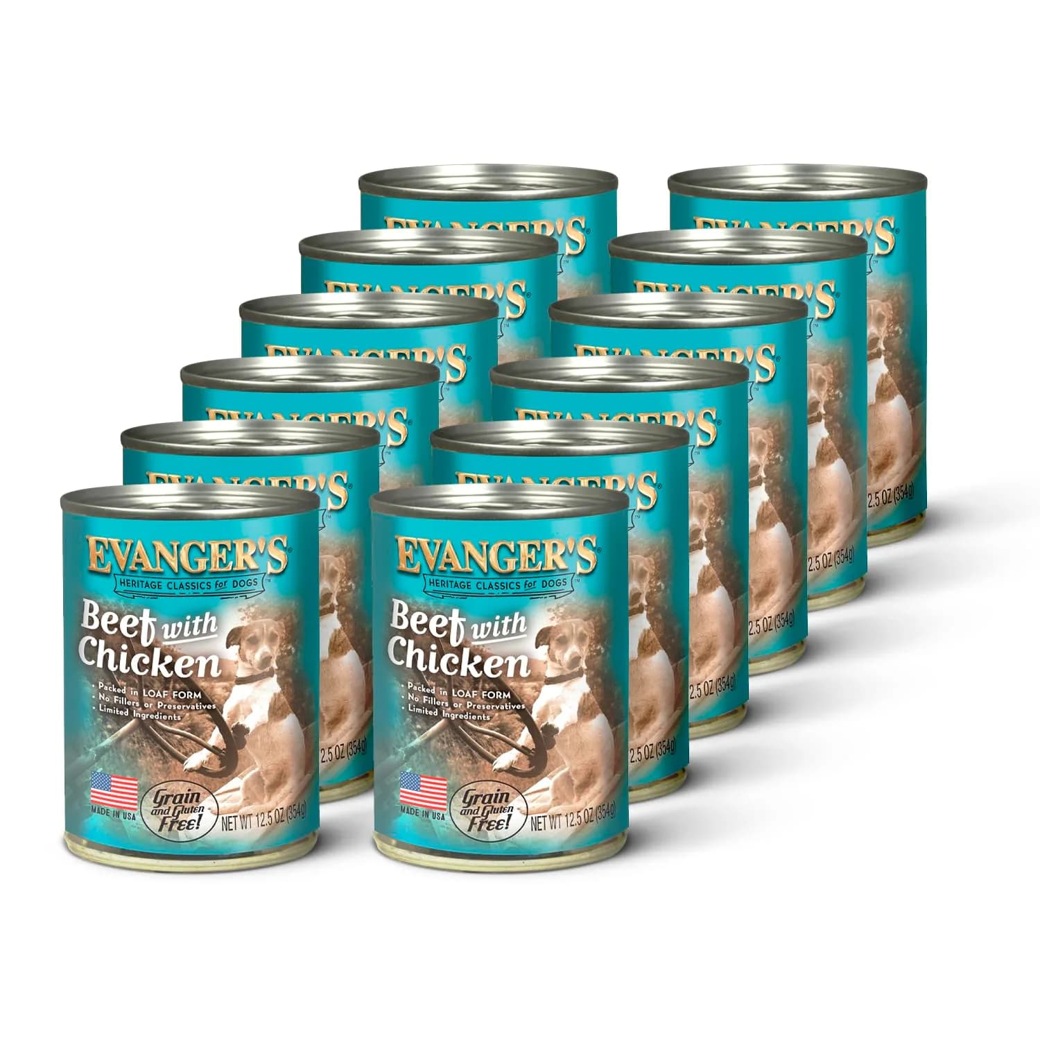 Evanger's Heritage Classic Beef with Chicken Dog Food – 12 Pack, 12.5 oz Each | Grain & Gluten Free