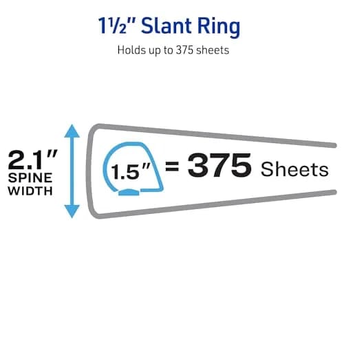 Avery Durable View 3 Ring Binder 1.5" Slant Rings Black 375 Sheets | Tear-Resistant DuraHinge Spine thumbnail 4