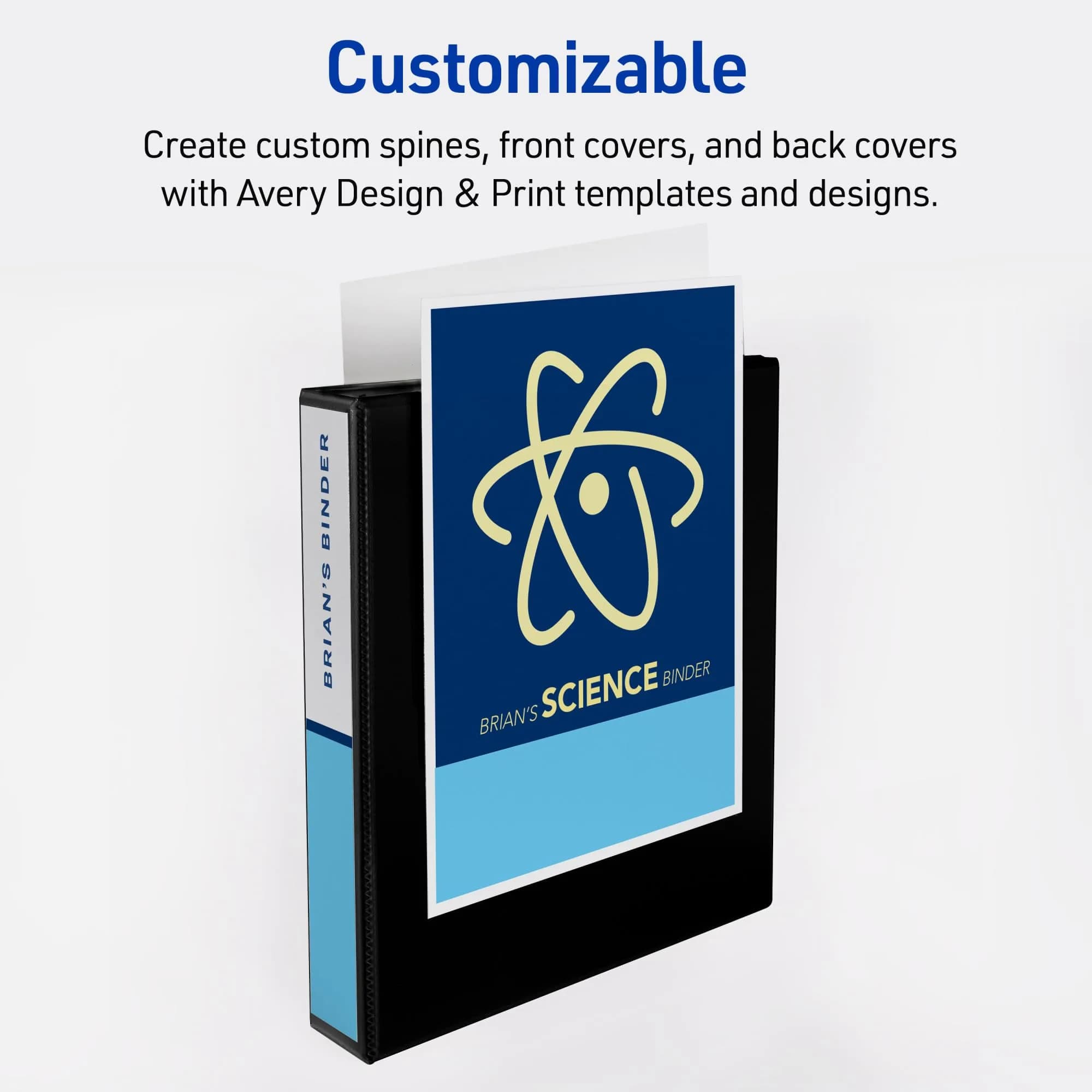 Avery Durable View 3 Ring Binder 1.5" Slant Rings Black 375 Sheets | Tear-Resistant DuraHinge Spine - view 5