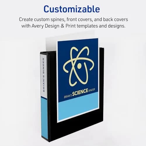 Avery Durable View 3 Ring Binder 1.5" Slant Rings Black 375 Sheets | Tear-Resistant DuraHinge Spine thumbnail 5