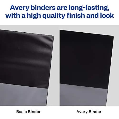 Avery Durable View 3 Ring Binder 1.5" Slant Rings Black 375 Sheets | Tear-Resistant DuraHinge Spine thumbnail 8