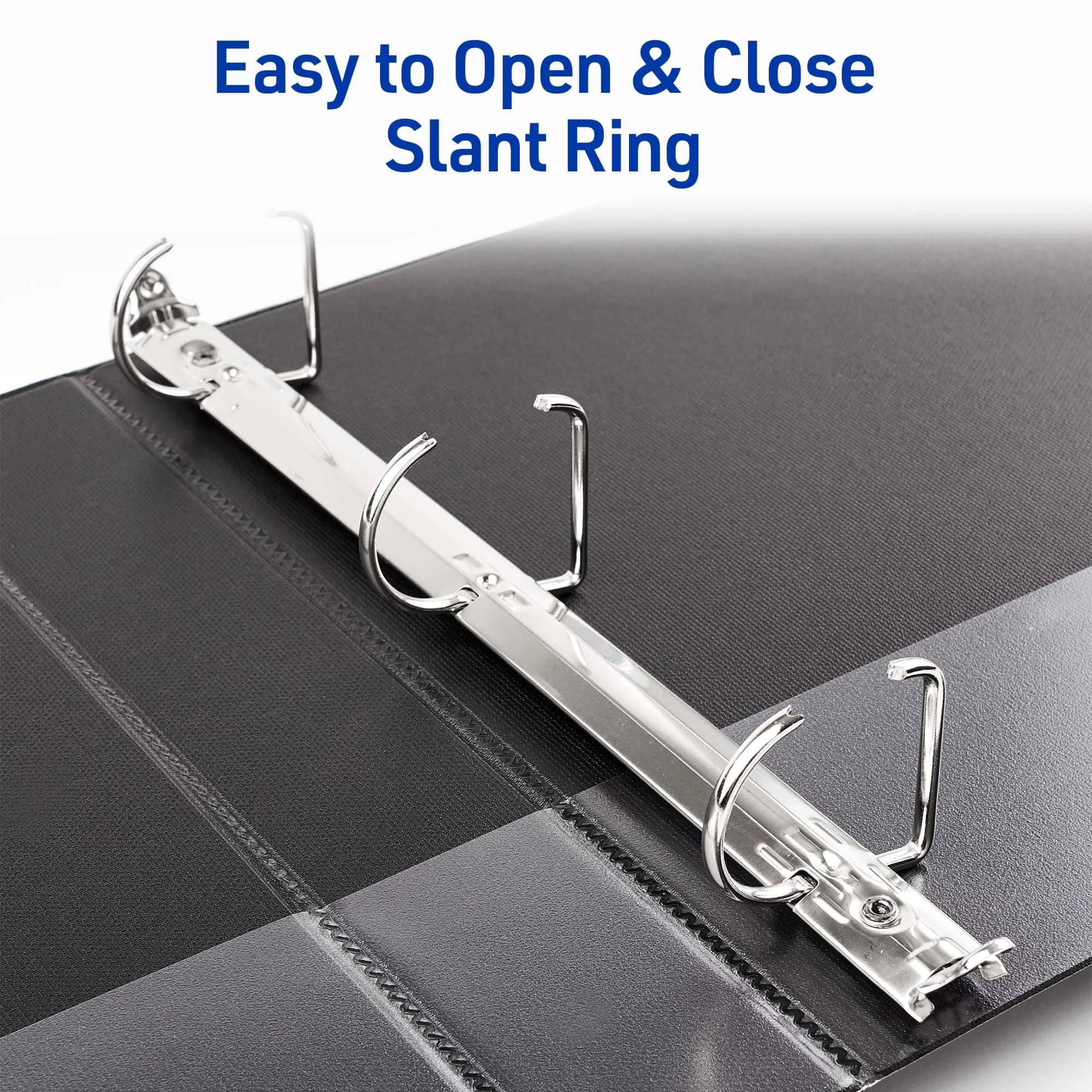 Avery Durable View 3 Ring Binder 1.5" Slant Rings Black 375 Sheets | Tear-Resistant DuraHinge Spine - view 3