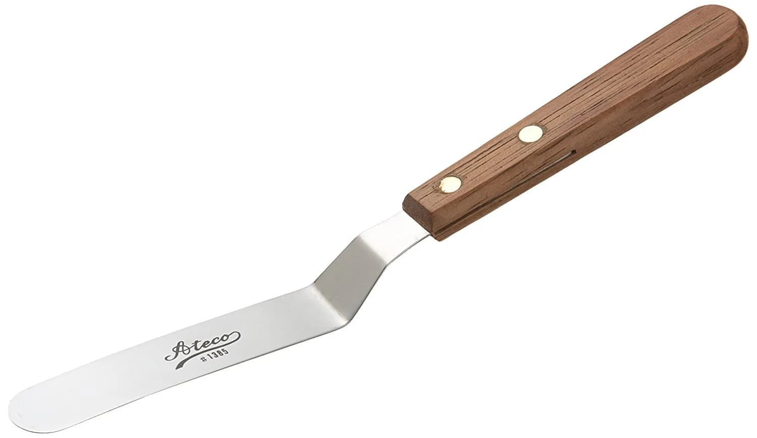 Ateco Offset Spatula with Wood Handle, 4.5-Inch Stainless Steel Blade | Professional Quality Kitchen Tool