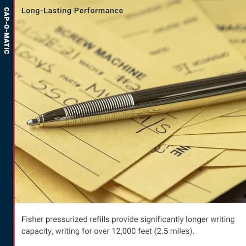 Fisher Space Pen Chrome Cap-O-Matic Pen, Black Ink, Gift Box | Writes Upside Down & in Extreme Temperatures thumbnail 5