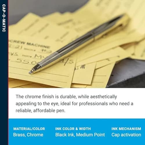 Fisher Space Pen Chrome Cap-O-Matic Pen, Black Ink, Gift Box | Writes Upside Down & in Extreme Temperatures thumbnail 3