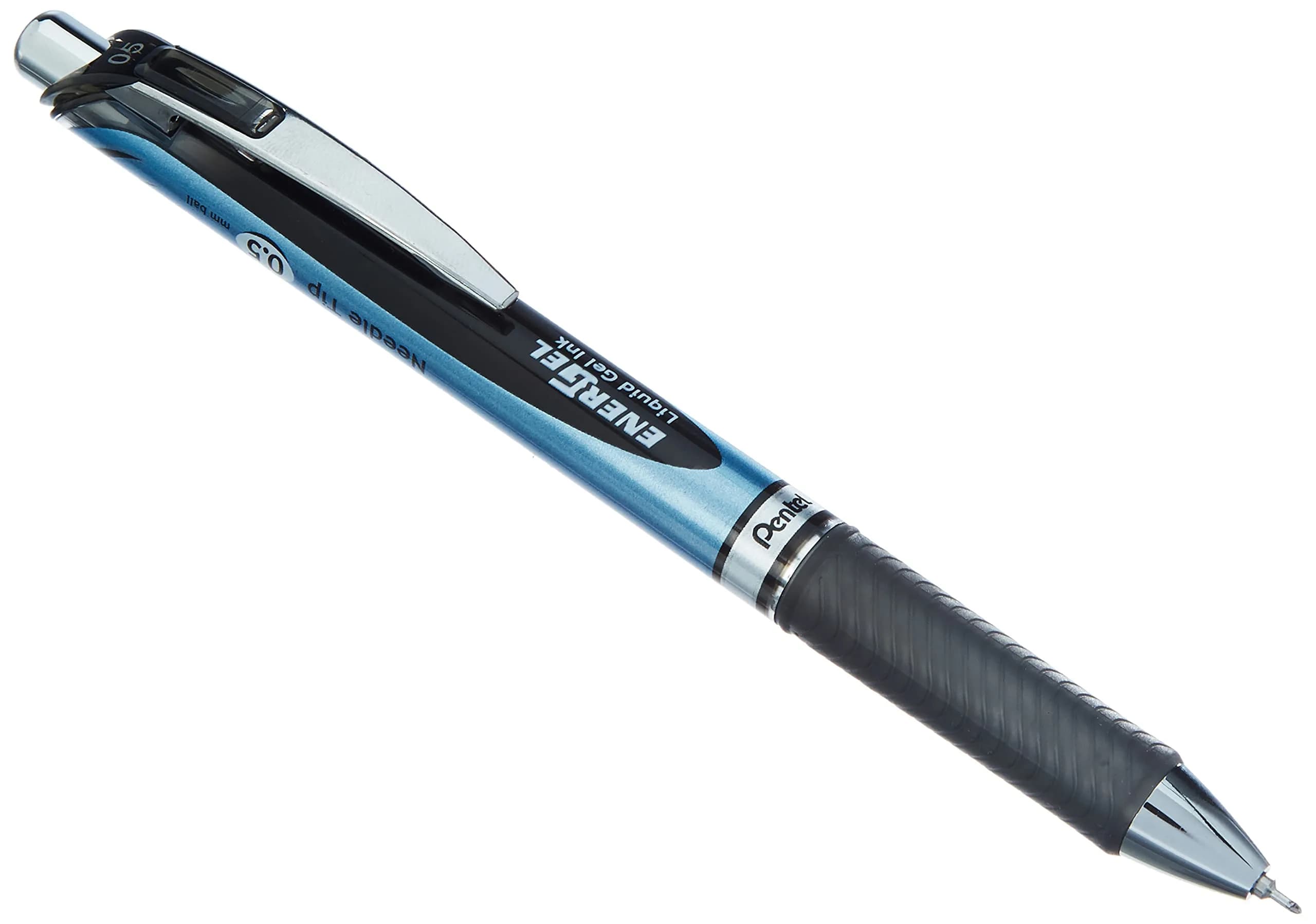 Pentel EnerGel Knock Ballpoint Pen 0.5mm Fine Tip, Blue Body with Black Accent | Smooth Ink Flow - main product image