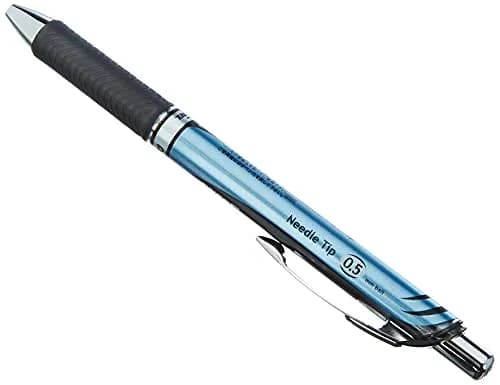 Pentel EnerGel Knock Ballpoint Pen 0.5mm Fine Tip, Blue Body with Black Accent | Smooth Ink Flow thumbnail 4