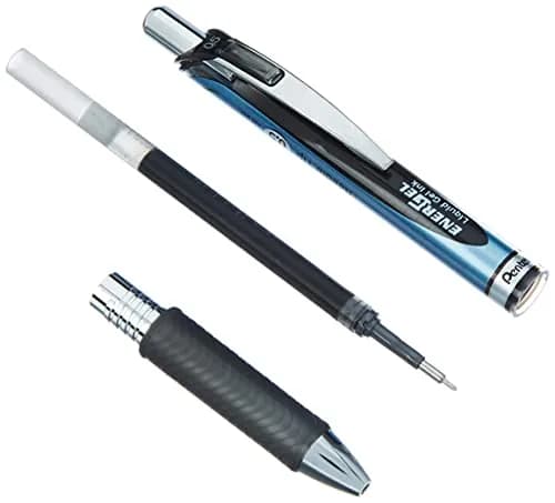 Pentel EnerGel Knock Ballpoint Pen 0.5mm Fine Tip, Blue Body with Black Accent | Smooth Ink Flow thumbnail 2
