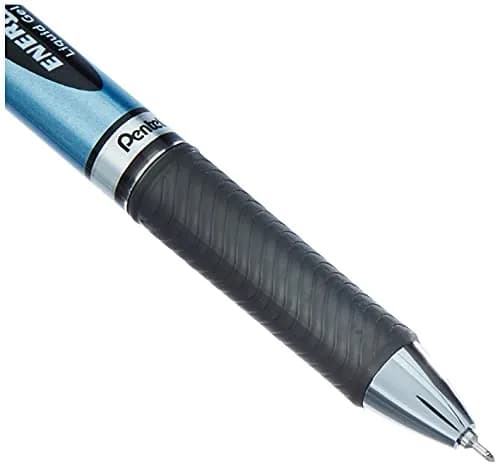 Pentel EnerGel Knock Ballpoint Pen 0.5mm Fine Tip, Blue Body with Black Accent | Smooth Ink Flow thumbnail 3