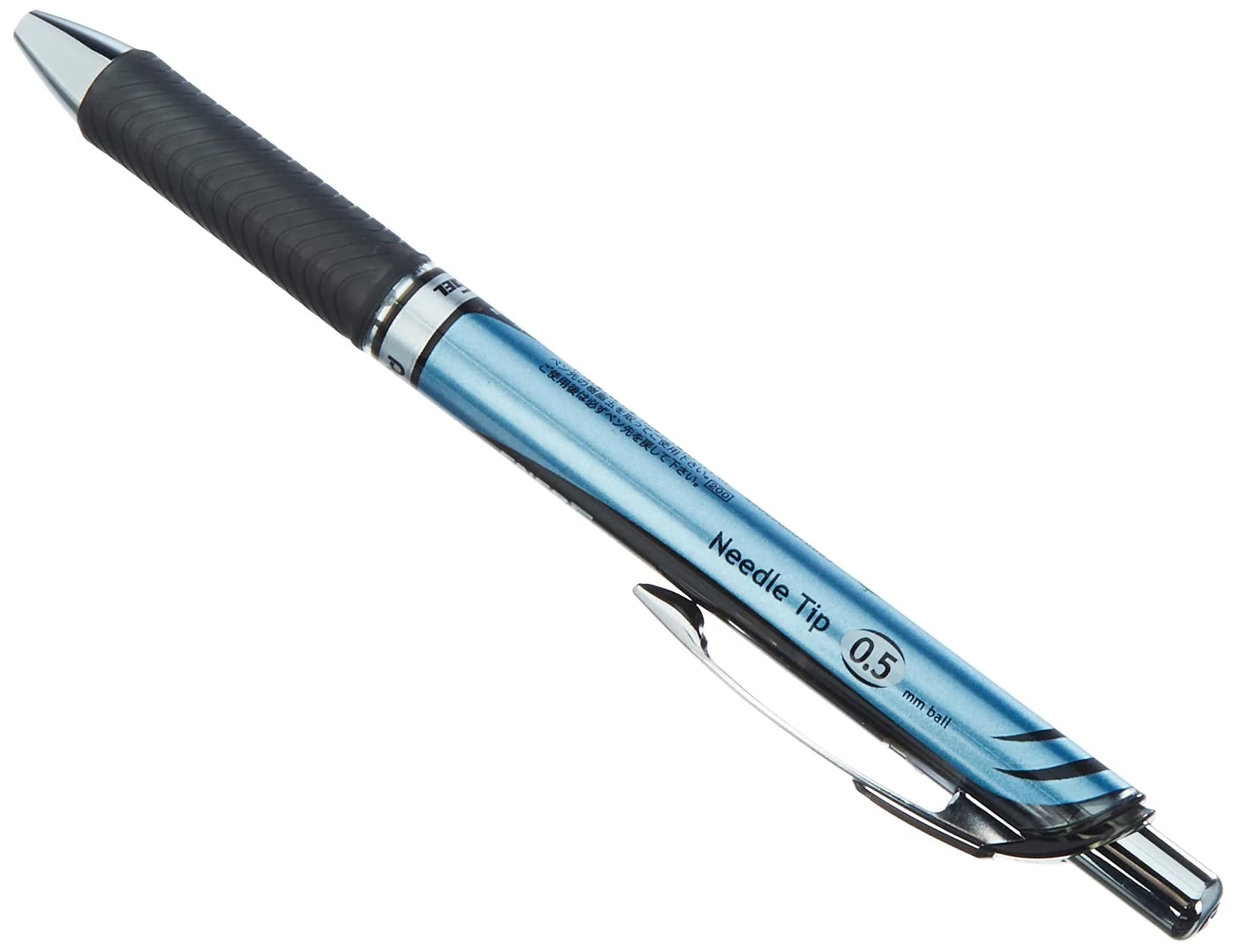 Pentel EnerGel Knock Ballpoint Pen 0.5mm Fine Tip, Blue Body with Black Accent | Smooth Ink Flow - view 4