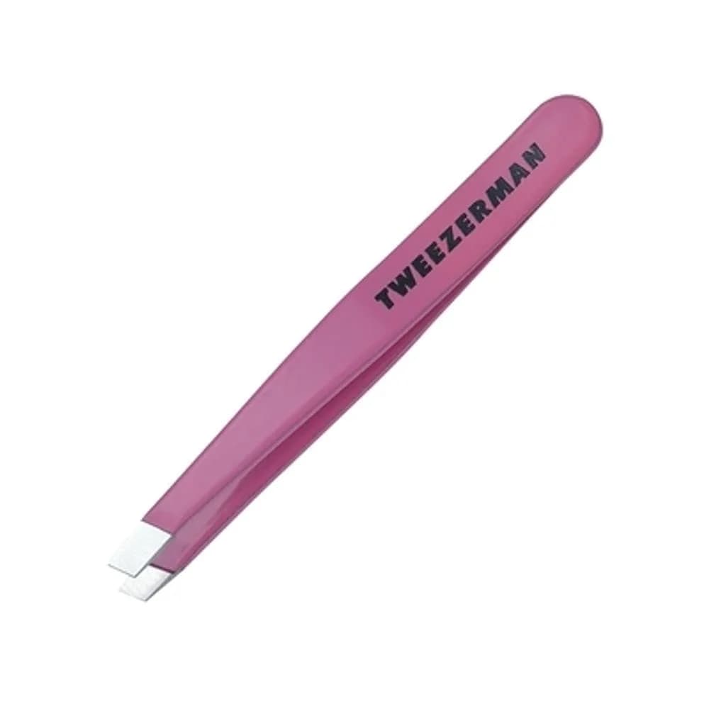 Tweezerman Mini Slant Tweezer Neon Pink | Precision Eyebrow Shaping Tool - view 4