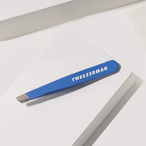 Tweezerman Mini Slant Tweezer Bahama Blue | Precision Pointed Tips for Eyebrows thumbnail 3