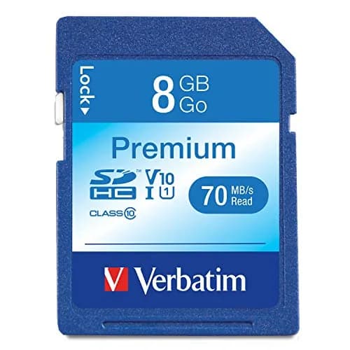 Verbatim Premium 8GB SDHC Camera Memory Card, UHS-I U1 V10 Class 10, 70MB/s Read Speed | Reliable Storage for Full HD Video thumbnail 1