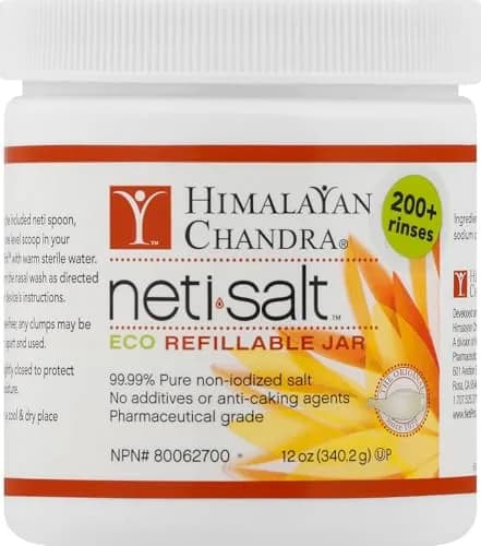 Himalayan Chandra Pharmaceutical Grade USP Salt Jar 12 oz (340 g) | Pure Non-Iodized Salt for Neti Pot & Culinary Use thumbnail 1