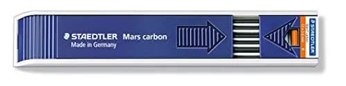 STAEDTLER Mars Carbon Lead, 2mm, H, 12 Lead | Precision Graphite for Artists & Students thumbnail 1
