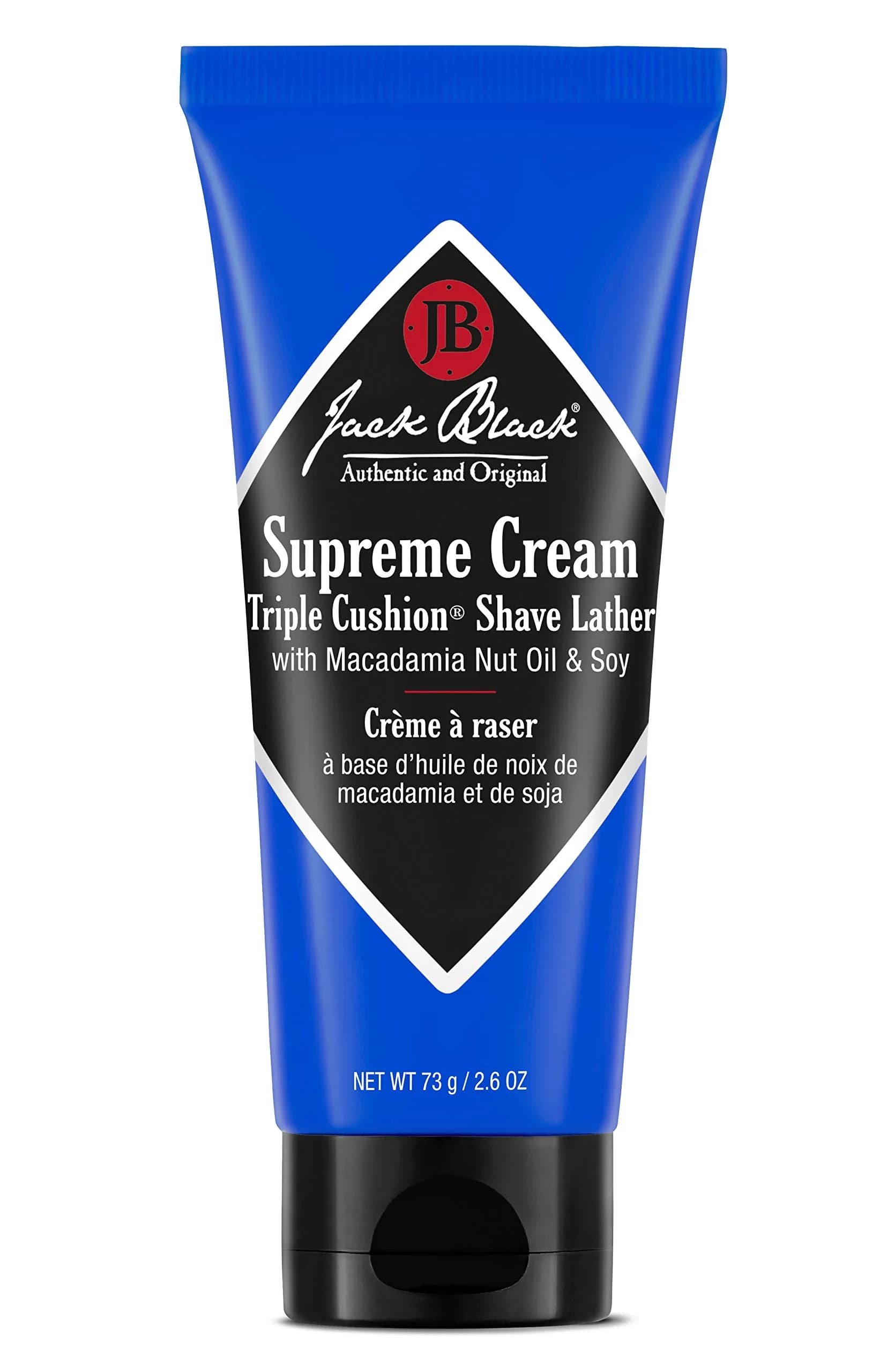 Jack Black Supreme Cream Triple Cushion Shave Lather 2.6 oz | Hydrating, Organic, Pain-Free Shave