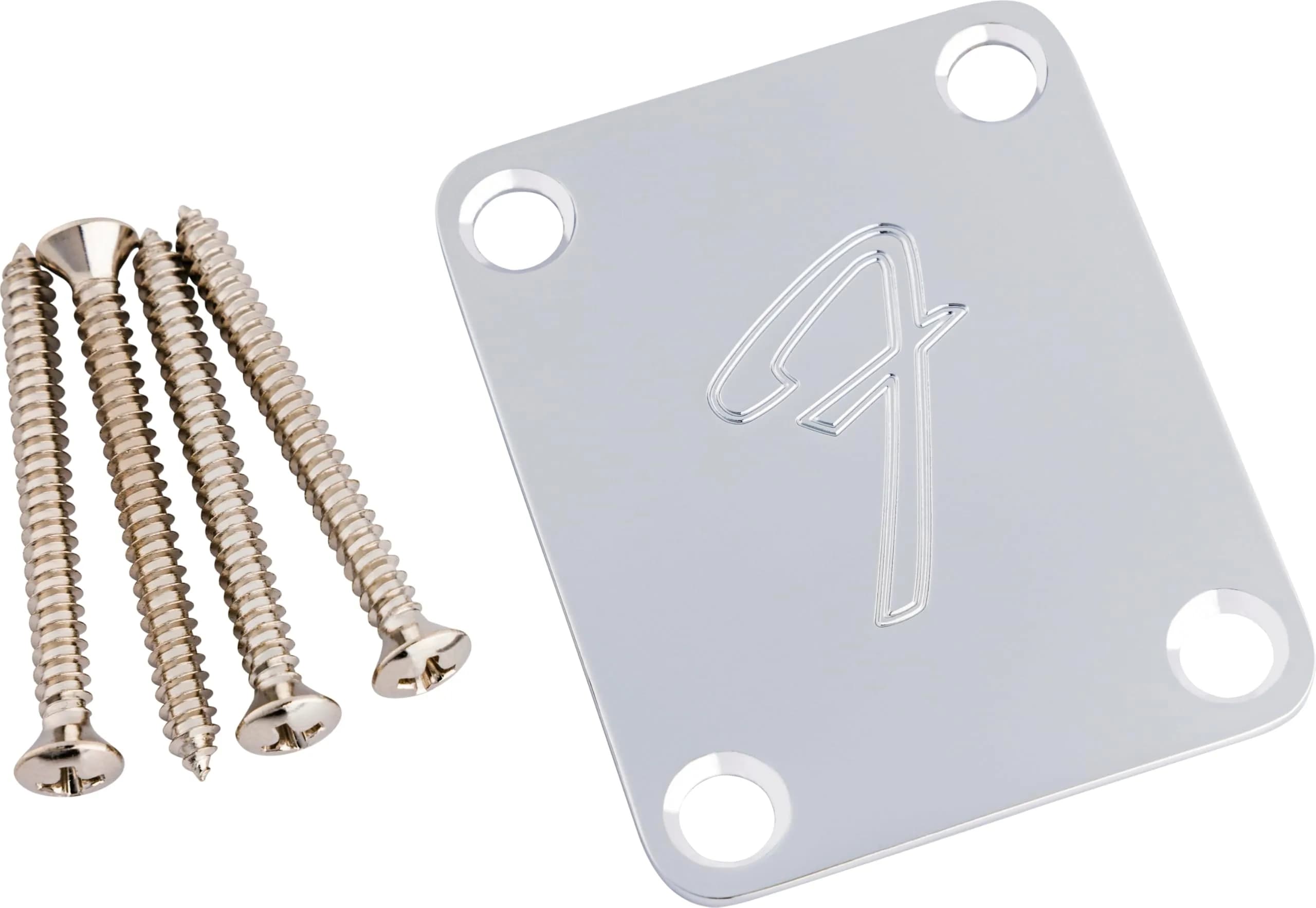 Fender '70s 'F' Style Neck Plate Chrome | Genuine Fender Guitar Hardware — Chrome