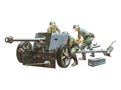 TAMIYA 1/35 Scale German 75mm Pak 40/L46 ATG Model Kit with 3 Figures | 17.5 cm (6.9 Inch) Long thumbnail 1